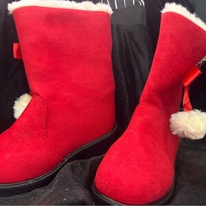 Kids holiday Christmas boots fur line size 8